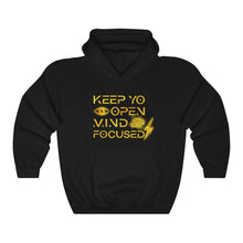 Load image into Gallery viewer, Keep YO eyes open Mind Focused Gold Scratched Hoodie