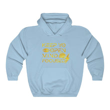 Load image into Gallery viewer, Keep YO eyes open Mind Focused Gold Scratched Hoodie