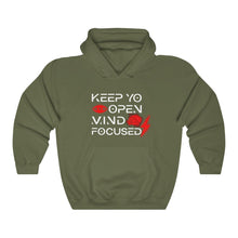 Load image into Gallery viewer, Keep YO eyes open White - red hoodie

