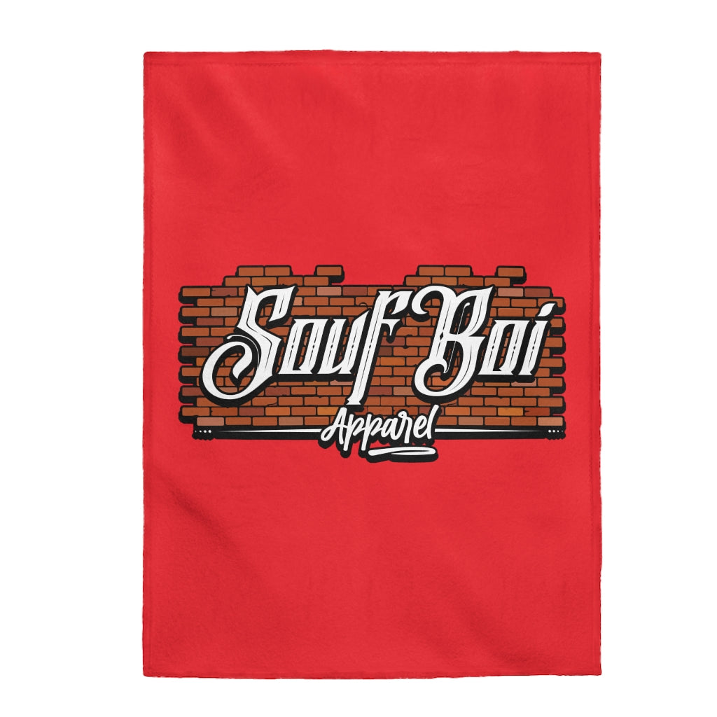 OG Brick Velveteen Plush Blanket (Red) 30 X 40