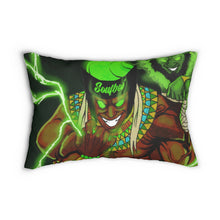 Load image into Gallery viewer, Green Souf Reacher  Lumbar Pillow (Black)
