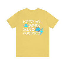 Load image into Gallery viewer, Keep Yo Eyes Open Mind Focused Original Blue Tee
