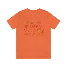 Load image into Gallery viewer, Keep Yo Eyes Open Mind Focused Red-Gold Scratched Tee
