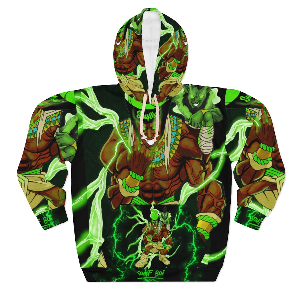 Green Souf Reacher Unisex Pullover Hoodie (Black) (all Over)