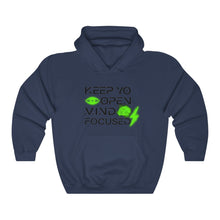 Load image into Gallery viewer, Keep YO eyes open black- green hoodie
