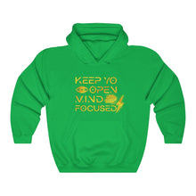 Load image into Gallery viewer, Keep YO eyes open Mind Focused Gold Scratched Hoodie
