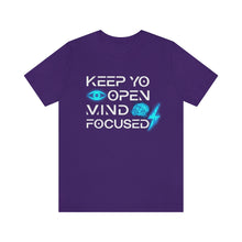 Load image into Gallery viewer, Keep Yo Eyes Open Mind Focused Original Blue Tee
