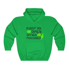 Load image into Gallery viewer, Keep YO eyes open black- green hoodie
