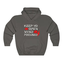 Load image into Gallery viewer, Keep YO eyes open White - red hoodie
