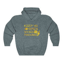 Load image into Gallery viewer, Keep YO eyes open Mind Focused Gold Scratched Hoodie
