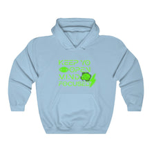 Load image into Gallery viewer, Keep YO eyes open green hoodie
