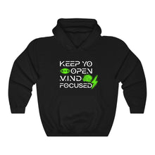 Load image into Gallery viewer, Keep YO eyes open White - green hoodie
