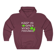 Load image into Gallery viewer, Keep YO eyes open White - green hoodie
