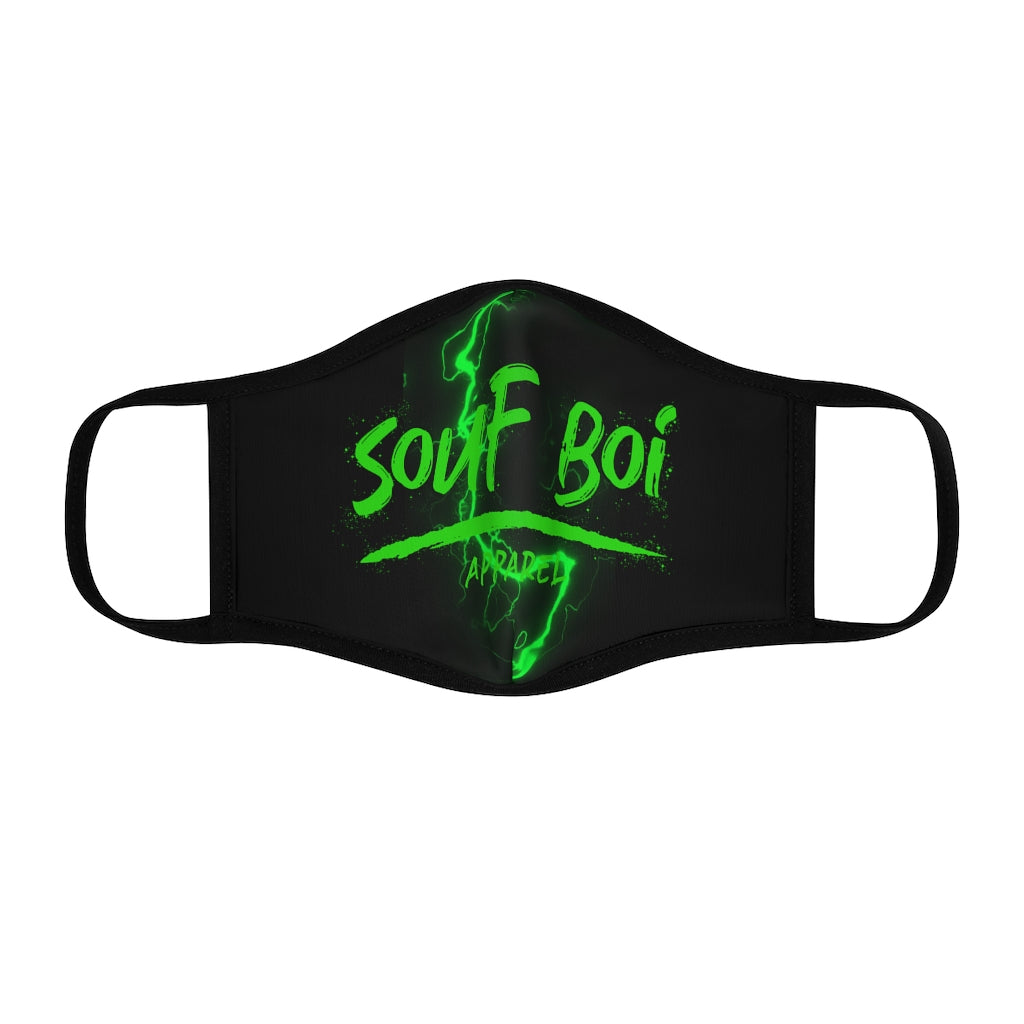 Green Lightning Soufboi apparel Fitted Face Mask