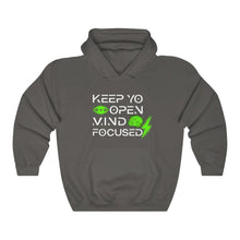 Load image into Gallery viewer, Keep YO eyes open White - green hoodie
