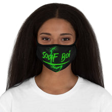 Load image into Gallery viewer, Green Lightning Soufboi apparel Fitted Face Mask
