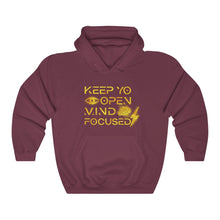 Load image into Gallery viewer, Keep YO eyes open Mind Focused Gold Scratched Hoodie
