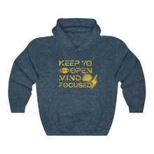 Load image into Gallery viewer, Keep YO eyes open Mind Focused Gold Scratched Hoodie

