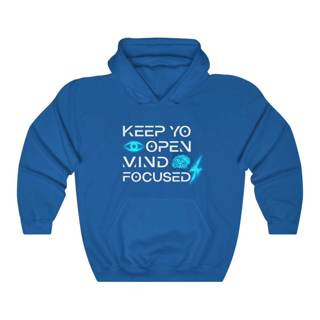 Keep YO eyes open White - blue hoodie