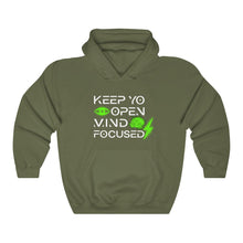 Load image into Gallery viewer, Keep YO eyes open White - green hoodie
