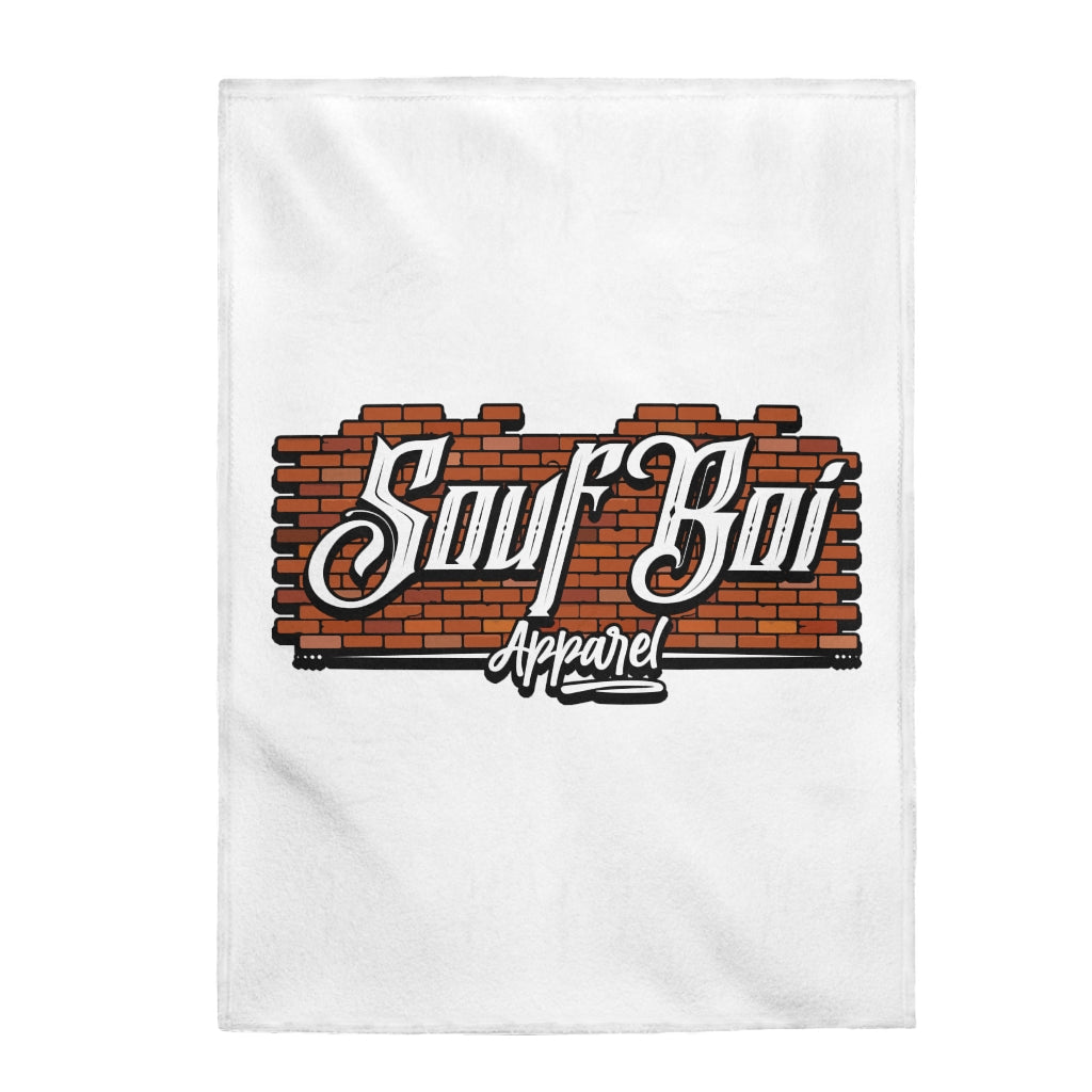 OG Brick Velveteen Plush Blanket (White) 30 X 40
