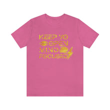 Load image into Gallery viewer, Keep Yo Eyes Open Mind Focused Gold Scratched Tee
