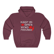 Load image into Gallery viewer, Keep YO eyes open White - red hoodie
