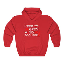 Load image into Gallery viewer, Keep YO eyes open White - red hoodie
