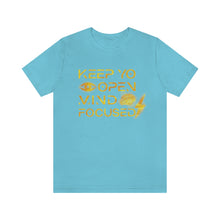 Load image into Gallery viewer, Keep Yo Eyes Open Mind Focused Gold Scratched Tee
